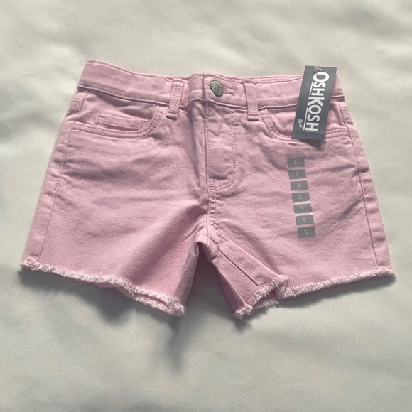 OshKosh B'gosh Other - OshKosh B'gosh Pink Jean‎ Shorts Raw Hem Girls Size 5